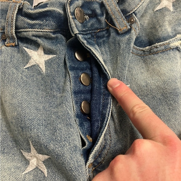 VELVET HEART star embroidered denim midi skirt - Picture 2 of 5